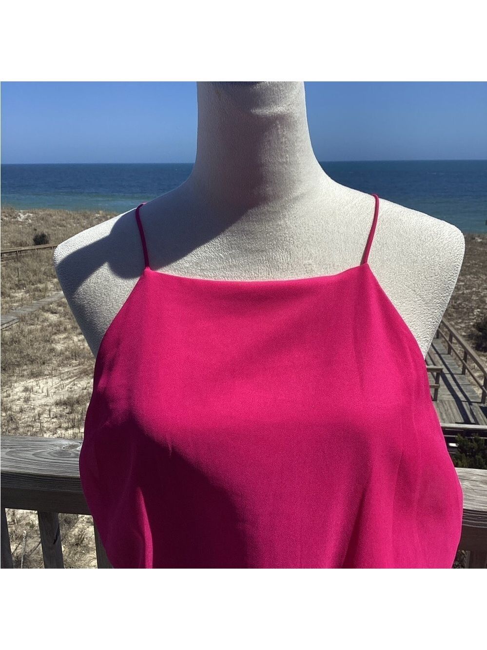 Sam Edelman Hot Pink Pleated Midi Dress - Picture 9 of 13